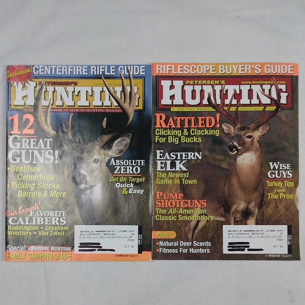 Lot Of 2 Petersen's HUNTING Magazines June May 2001 12 Great Guns Pump Shotguns